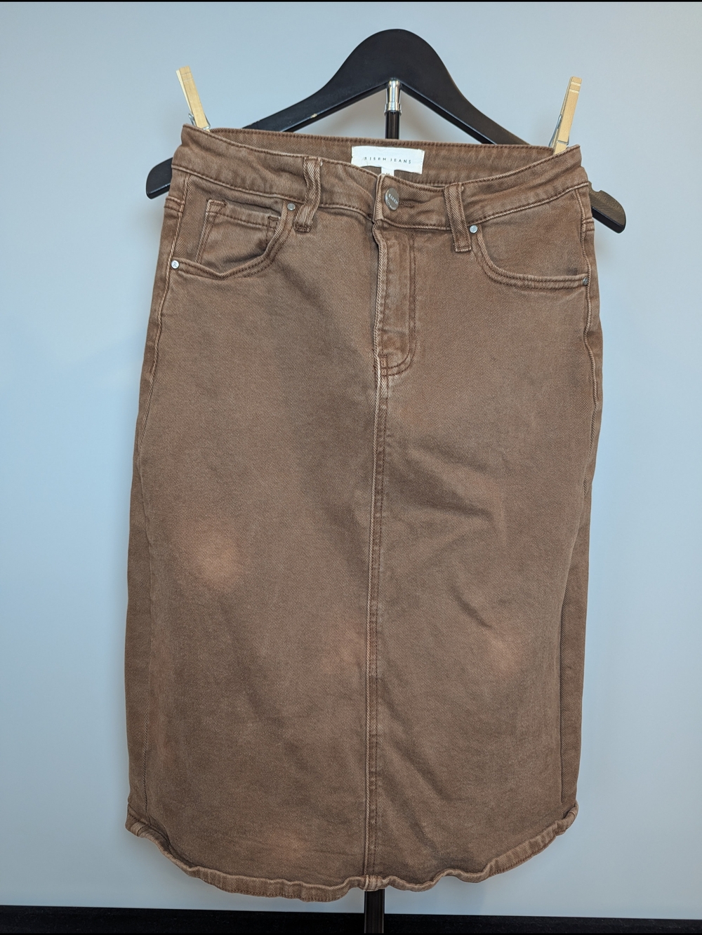Risen Jeans Women's Size M Brown Jean Skirt Boho Y2K